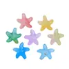 Estrella de mar de gradiente de colores, caricatura, cadena para teléfono móvil DIY, con agujero, joyería de cuentas, accesorios de pegamento cremoso, accesorios de resina, pesando jin