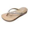 Chanclas Gao Meilun Wooohu con Pedrería para Mujer, Sandalias de Playa Modernas, Tacón Medio, Antideslizantes, Impermeables, de Moda y Versátiles