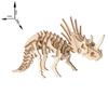Quebra-Cabeça 3D de Madeira Simulando Dinossauro Brinquedos Educativos para Crianças Montagem de Modelo de Animal de Madeira DIY Feito à Mão