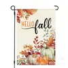 Bandera de Jardín de Elfo de Calabaza y Hoja de Arce de Acción de Gracias Transfronteriza Fondo de Otoño Bandera Decorativa Bandera Colgante para Jardín Exterior