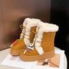 2025 Nuevo Invierno Exportación Transfronteriza Talla Grande Cómodas con Cordones Cálidas Modernas Talla Grande Botas para Nieve Zapatos de Invierno para Mujer Venta al por Mayor