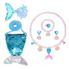 Comércio Exterior Transfronteiriço Moda Infantil Vestido Princesa Sem Mangas Moderno Cauda de Peixe Saia Longa Meninas Sereia Pequenas Mangas Voadoras Vestido de Lantejoulas