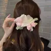 Goma para el pelo de malla estilo coreano tipo tulipán con peine de flor de perla, Pinza para el pelo dulce para coleta alta, Pasador lateral, Goma para el pelo para media coleta