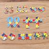 Oro de 8 Quilates Aleación DIY Joyería Color Contrastante Colgantes Rompecabezas Encanto Autismo Rompecabezas Redondo Corazón Colgantes
