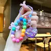 Llavero de Corazón de Colores Creativos Luminosos con Cuentas Colgante de Arena Movediza Exquisitos Accesorios para Bolsos Pequeños Regalos Venta al Por Mayor