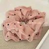 Tecido de cor coreana com bolinhas onduladas, elástico de cabelo grande para rabo de cavalo, flor de cabeça simples para rabo de cavalo, corda de cabelo de moda de alta qualidade para mulheres, corda de cabeça