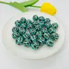 Perlas Redondas de Color Sólido Leopardo de Acrílico de 16 mm con Agujero Recto, Perlas Sueltas para Bolígrafo de Cuentas DIY, Cadena para Teléfono Móvil, Cadena para Bolso, Accesorios de Joyería