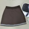 Falda Corta Deportiva Casual de Bloques de Color Estilo Europeo y Americano para Mujer, Falda Fitness de Cintura Alta para Control de Abdomen, Falda de Tenis Anti-Exposición