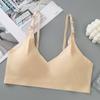 Ropa interior de mujer de una pieza de seda helada sin marcas, espalda hermosa, cómoda, con almohadilla en el pecho, tirantes, tubo para el pecho envuelto, chaleco de seda helada