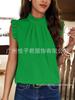 Top de Mujer de Amazon Primavera y Verano 2024 Temperamento Comercio Exterior Casual Color Sólido Camisa Top