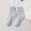 Meias cano alto femininas para outono e inverno, Luokou alto, meias de algodão femininas, cor sólida, casuais, confortáveis, respiráveis, fabricantes de meias de algodão, atacado