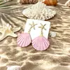 Estilo Vacaciones Junto al Mar Pendientes de Concha Coloridos para Mujer Ins Diseño de Nicho Sentido Colgantes de Pendientes de Aleación de Estrella de Mar Tendencia Fuente de Artículos Transfronterizos