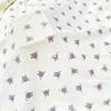 Crepé de algodón de doble capa estampado Corea del Sur crepé estampado de osos primavera y verano gasa de algodón bebé pantalones pijamas a prueba de mosquitos