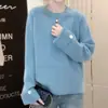 Suéter suelto de estilo coreano para mujer, suave y encerado, para otoño e invierno, nuevo, combina con todo, estilo holgado, elegante, suéter de cuello redondo.