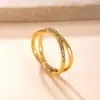 Anillo Nuevo de Acero Inoxidable Transfronterizo Estilo Coreano de Moda Anillo de Acero de Titanio que No se Desvanece Anillo Cruzado de Diamante para Pareja Venta al por Mayor