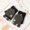 Guantes Calientes de Pollo de Dibujos Animados para Bebé Otoño e Invierno A prueba de Frío Engrosados Lindos para Niños y Niñas de Cinco Dedos Medio Dedo Tapa Abatible