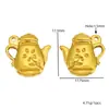 Pingente Coração DIY em Aço Titânio Banhado a Ouro 18K Aço Inoxidável Preserva Cor Vagem de Lótus Chaleira Coração Pingente Acessórios de Joias
