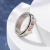 Anillo Popular Transfronterizo de Acero de Titanio para Hombre Talla Estadounidense Anillo Giratorio de Huella Que No se Desvanece Anillo Colorido Joyería al Por Mayor