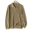 Estilo Cavalheiro, Estilo Old Money, Suéter de Tricô Lã Lavável à Máquina com Gola Tesoura, Blusa Casual de Manga Longa Leve para Homens