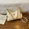 Bolso pequeño acolchado tipo Chanel con cadena para el hombro para mujer, modelo otoño/invierno, bolso tote de gran capacidad estilo vintage, bolso de un solo hombro cruzado de mano