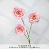 Flores Artificiais Rosas Bolha de 3 Cabeças Rosas Estilo Europeu Decoração de Casamento Decoração de Casa Ornamentos de Flores Artificiais Feitos à Mão Transfronteiriços Atacado