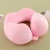 Almohada de Espuma Viscoelástica de Color Sólido en Forma de U, Almohada Redonda de Viaje para el Cuello, Almohada de Espuma Viscoelástica en Forma de U al por Mayor con Impresión de Logo