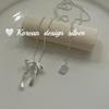 Collar de Cadena para Clavícula Nicho Estilo Dongdaemun Coreano Plata de Ley S925 Elegante Elegante Lazo Sensación de Alta Gama para Mujeres