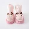 Nuevos Calcetines para Bebés y Niños Pequeños 2021 Calcetines Antideslizantes para el Piso Algodón Peinado Muñeco Dibujo Animado Calcetines de Tubo Medio con Suela de Cuero sin Cordones