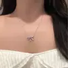 2026 Nuevo Collar de Lazo Plata S925 Estilo Popular de Celebridad de Internet Lujo Ligero Nicho Ins Sensación de Alta Gama Regalo para Novia