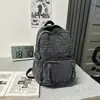Mochila Jeans Retrô 2026 para Mulheres, Mochila Fashion para Trabalho e Deslocamento, Mochila Casual Simples de Grande Capacidade, Tendência