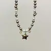 Estrelas Coloridas de Dopamina, Pedra Olho de Tigre Âmbar Maillard, Colar de Pérolas de Saturno, Colar Tendência Cavalo de Troia