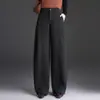 Calça feminina de cintura alta, solta, modeladora, quente, com perna curva, nova coleção de inverno 2026, estilosa, com temperamento, versátil, simples, casual, moderna