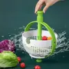1 canasta giratoria de drenaje para piezas, un dispositivo giratorio de limpieza y deshidratación para ensaladas de frutas y verduras prensadas a mano para almacenamiento