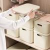 Armazenamento de mesa de diversos Caixa Lanche Brinquedo Organizar Armazenamento Caixa Dormitório doméstico Guarda-roupa Roupas de plástico Caixa de armazenamento