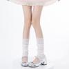 Meias Femininas Primavera e Verão Finas Empilhadas Cor Dopamina Ins Modernas Estilo Japonês Jk Estilo Ballet Renda Cano Médio Cobertura de Perna
