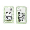 Estojo Deslizante para Cartão de Panda de Desenho Animado com Cordão Retrátil para Cartão de Estudante, Cartão de Refeição, Cartão de Jogo, Cartão de Trabalho, Conjunto de Identidade