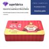 Caixa de Lata para Alimentos Lanches Feita Sob Medida pelo Fabricante, Embalagem Quadrada de Caixa de Lata para Alimentos, Caixa de Presente Twist Crocante de Pepino do Mar com Alça
