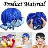 Gorro de Noche de Doble Capa con Borde para Orejas Más Vendido de Amazon, Elegante Gorro Elástico Rizado para el Cabello de Mujer, Gorro de Ducha para Salón de Belleza