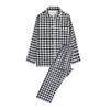 Ropa de casa pijama de franela de algodón de doble hilo estilo japonés para mujer, algodón puro, transmisión en vivo, pijama de pareja para otoño e invierno