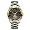 Reloj Mecánico Hueco Automático Completo para Hombre de Marca Famosa Suiza Reloj Impermeable Reloj Mecánico Puro para Hombre