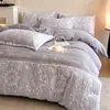 Juego de Ropa de Cama Personalizado de Lujo Ligero de Piel de Conejo, Terciopelo Burnout, Terciopelo de Leche, Juego de Cuatro Piezas para el Hogar, Juego de Cuatro Piezas Engrosado de Invierno con Más Terciopelo