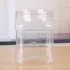 Garrafa de mel de plástico para animais de estimação, garrafa espessa de 4 kg, grau alimentício, transparente, quadrada, tampa portátil, pote selado PET com tampa