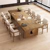 Mesa de Conferencias de Tablero Grande de Madera Maciza Escritorio de Oficina Mesa de Negociación Larga de Madera Maciza Combinación de Mesa y Sillas Banco de Trabajo Mesa de Conferencias Estilo Ejecutivo