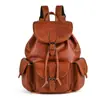 Mochila Retro Transfronteriza para Hombre de Primera Capa de Piel de Vaca Original Cuero Genuino Frotado a Mano Bolso de Viaje Casual de Cuero Curtido Vegetal