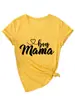 Amazon Ebay Site Independente Casual Confortável Simples Feminino Boy Mama Linha Coração Gola V Manga Curta Camiseta