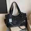 Bolsa de Hombro Tote Grande de Textura Escarchada con Cremallera Decorativa, Casual Elegante de Nicho Transfronteriza 2026 para Mujer