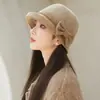 Chapéu de Pescador de Lã para Mulheres no Outono e Inverno, Pequeno Cheiroso Estilo Francês Retrô Haoben com Laço Chapéu Elegante para Senhora