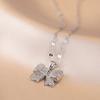 Collar para Mujer Estilo Coreano y Japonés Celebridad de Internet Lazo Nicho Circonita Colgante Nuevo Cadena para Clavícula Mariposa Elegante Moda Joyería