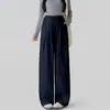 7209 Toma Real de Pantalones Rectos de Lino Lyocell Tencel con Cordón para Mujeres Embarazadas, Pantalones de Pierna Ancha, Sin Soporte para el Vientre, Sin Ajuste en el Vientre, Pantalones Casuales