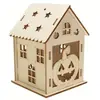 Cabaña de Madera 3D de Halloween Transfronteriza Casa de Calabaza Pintada Creativa para Niños DIY Artesanía de Casa de Calabaza de Madera para el Hogar